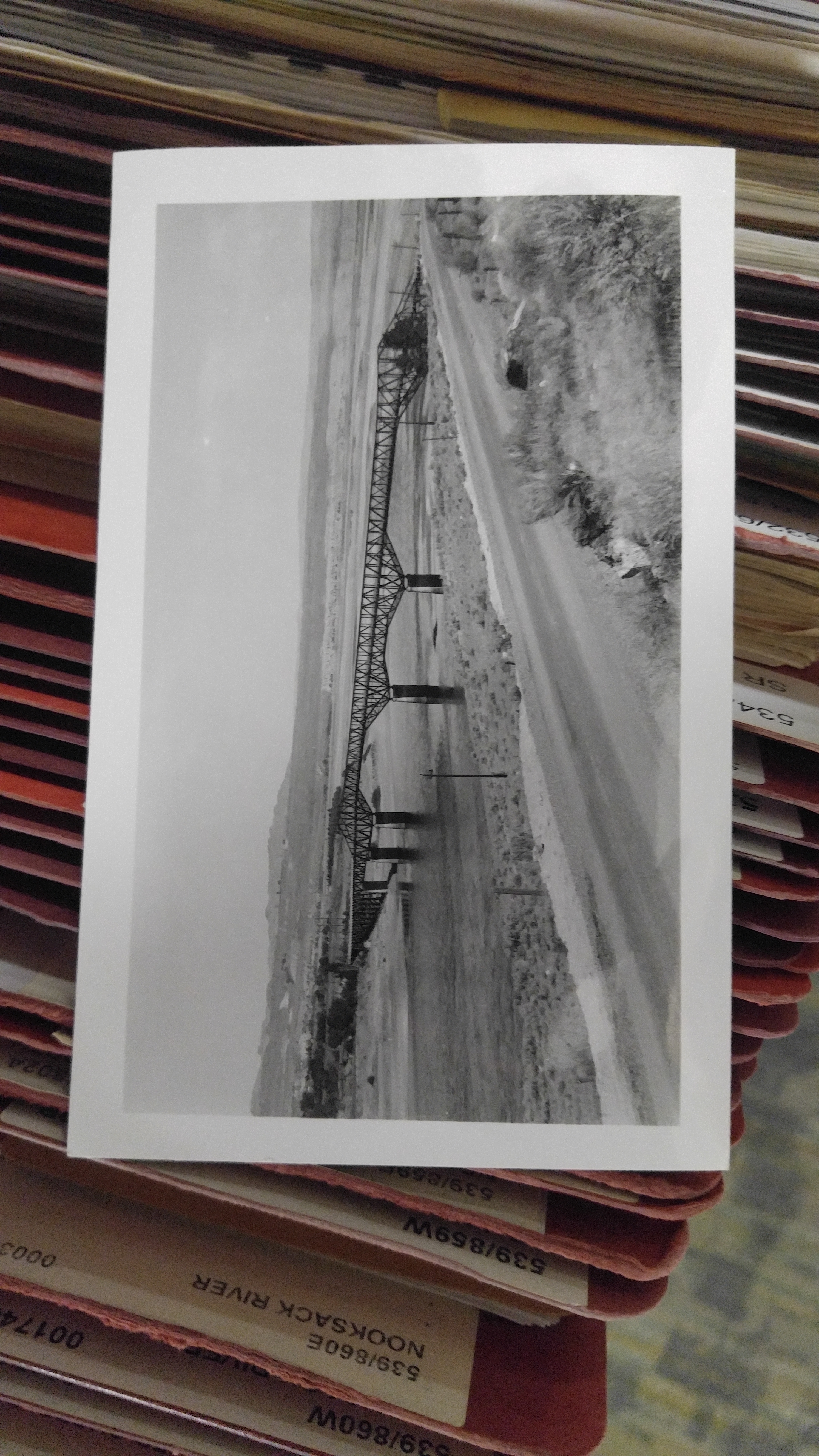 Historical photo on archival file folders